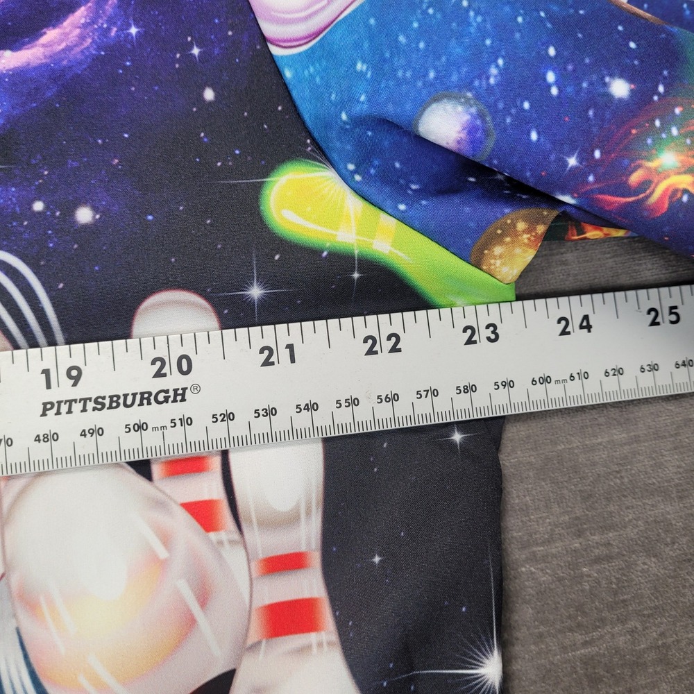 ACE Mens Bowling Ball Galaxy Space All Over Print Short Sleeve Button Up Shirt L - Picture 6 of 6